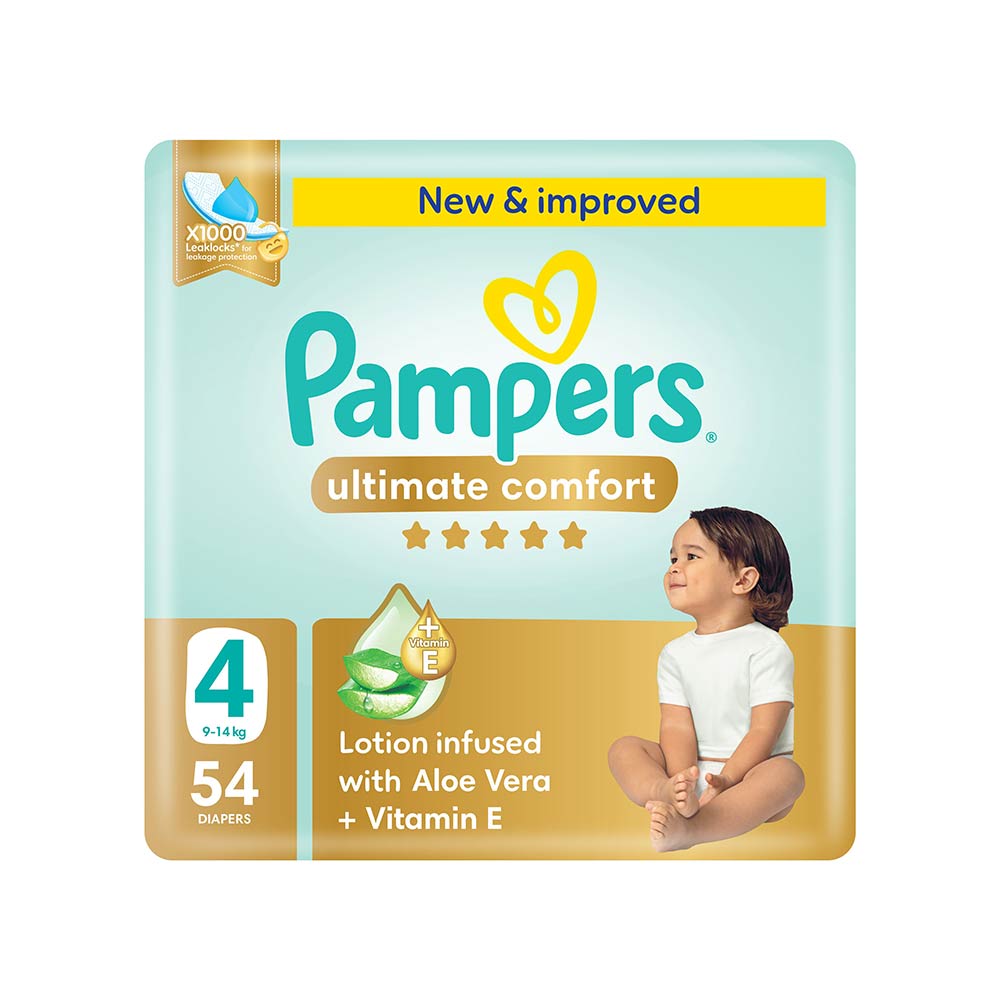 Pampers Ultimate Comfort Size 4 (9-14kg) - 54 Diapers Mega Pack