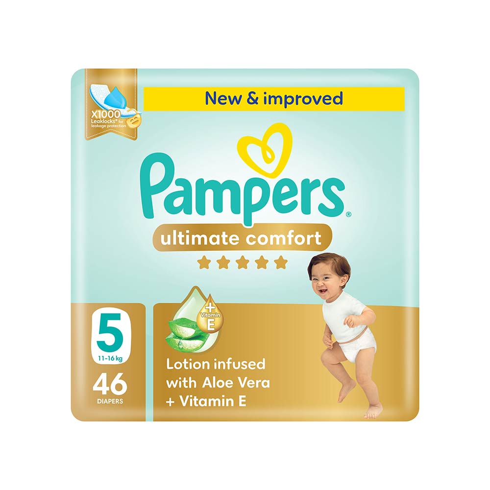 Pampers Ultimate Comfort Size 5 (11-16kg) - 46 Diapers Mega Pack