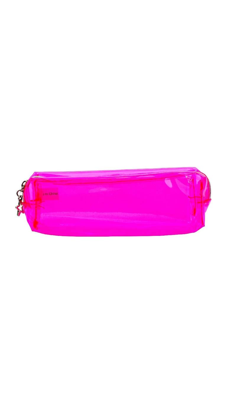 Soft Plastic Pencil Case - Neon Pink
