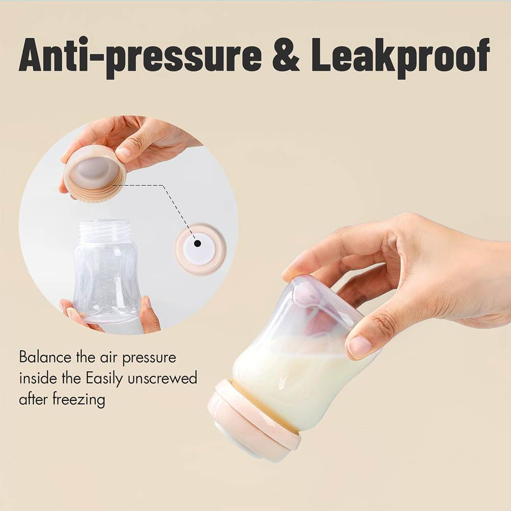 Phanpy Wide Mouth Breastmilk Storage Bottles (200ml) Orange - 3 Pcs