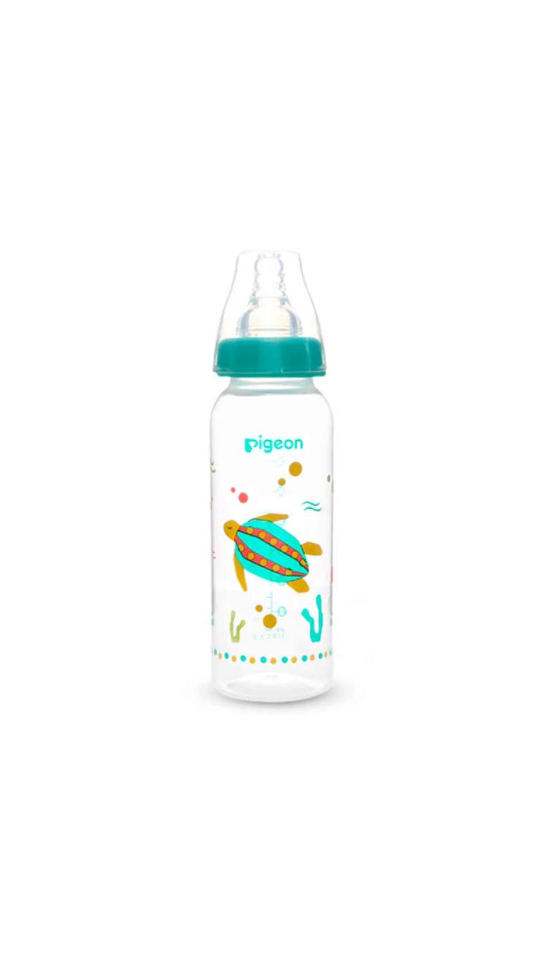 Pigeon Slim Neck Clear Cap Plastic Bottle (4m+) Animals 240ml - 1 Pcs