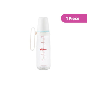 Pigeon Slim Neck Glass Bottle with Handle (4m+) 240ml - 1 Piece