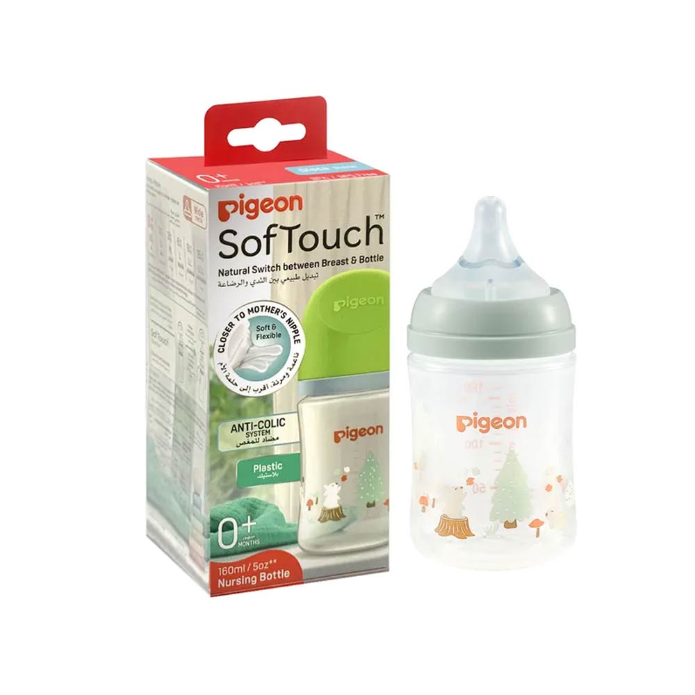 Pigeon SofTouch Anti-Colic Plastic Nursing Bottle 160ml (0m+) - Rabbit