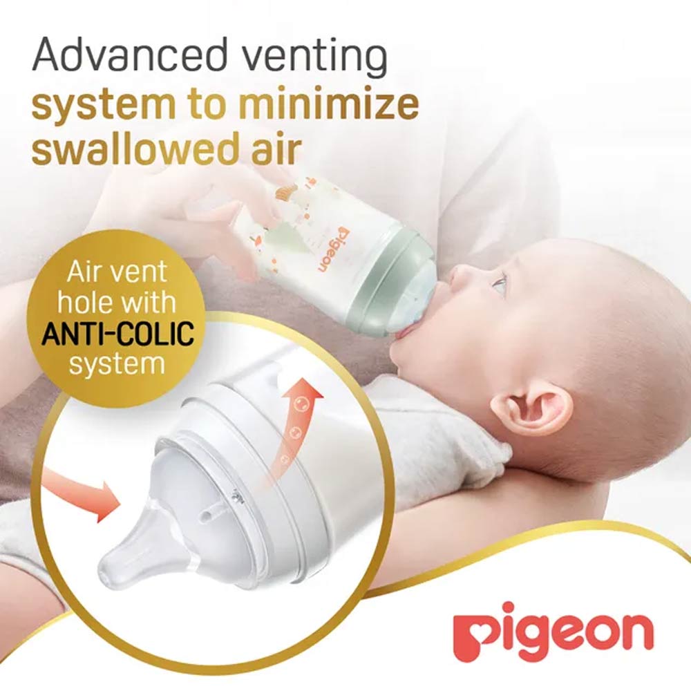 Pigeon SofTouch Anti-Colic Plastic Nursing Bottle 160ml (0m+) - Rabbit