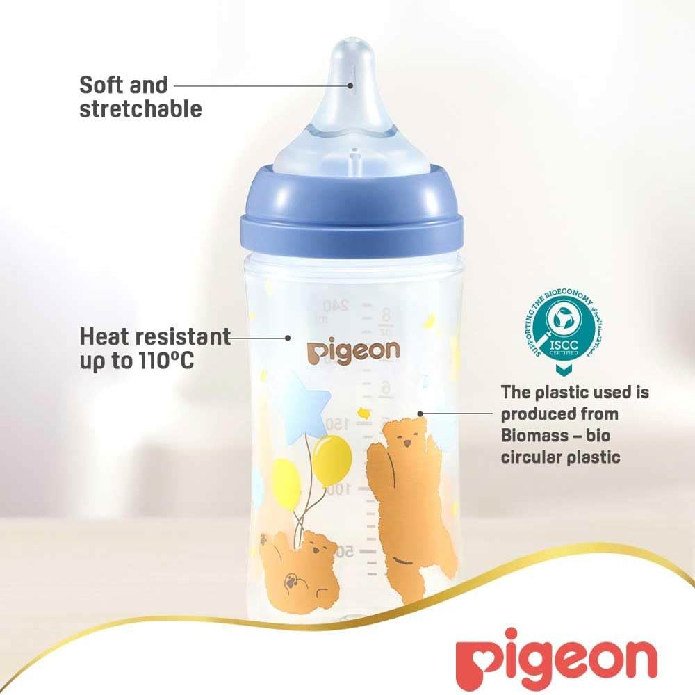 Pigeon SofTouch Anti-Colic Plastic Nursing Bottle 240ml (3m+) - Bear