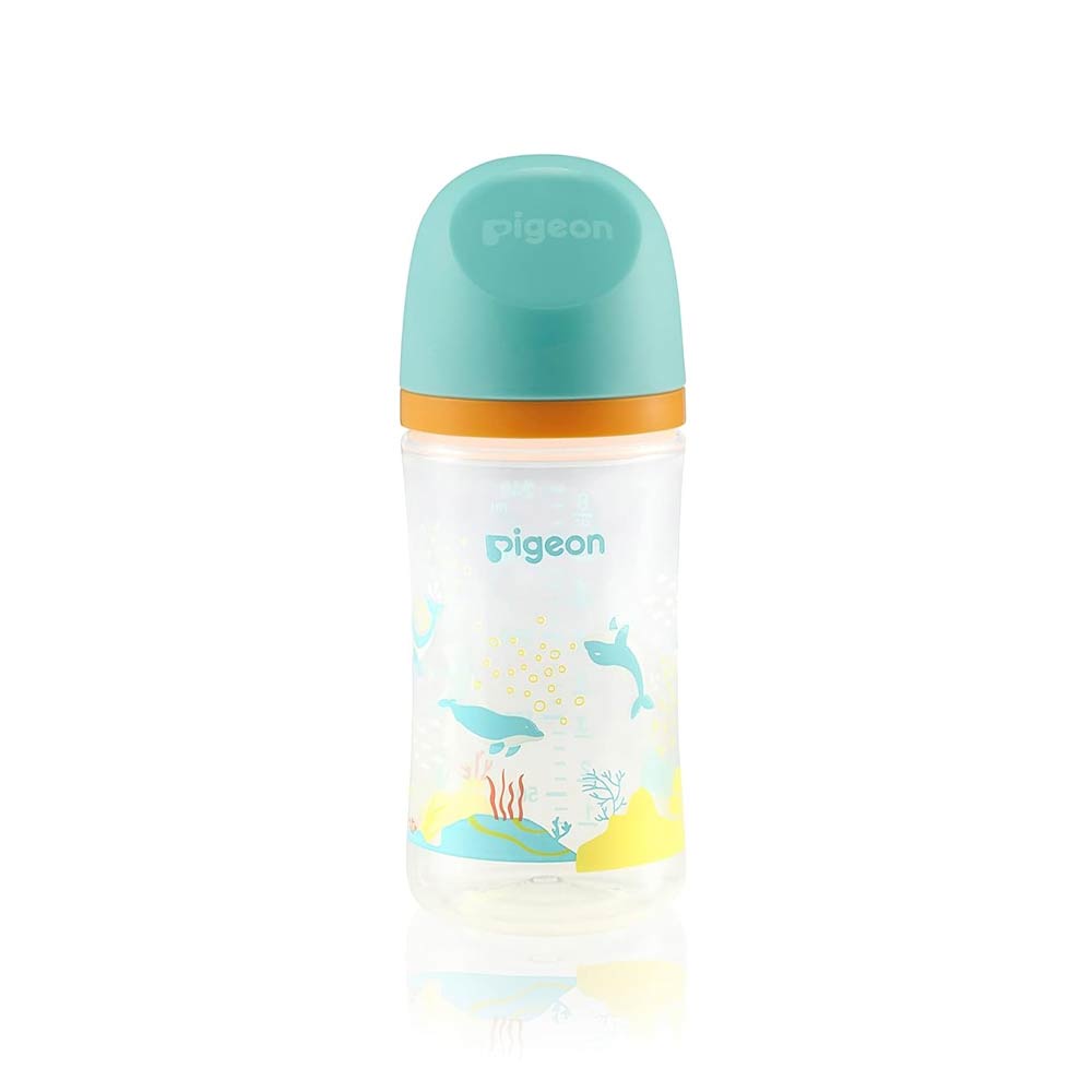 Pigeon SofTouch Anti-Colic Plastic Nursing Bottle 240ml (3m+) - Whale