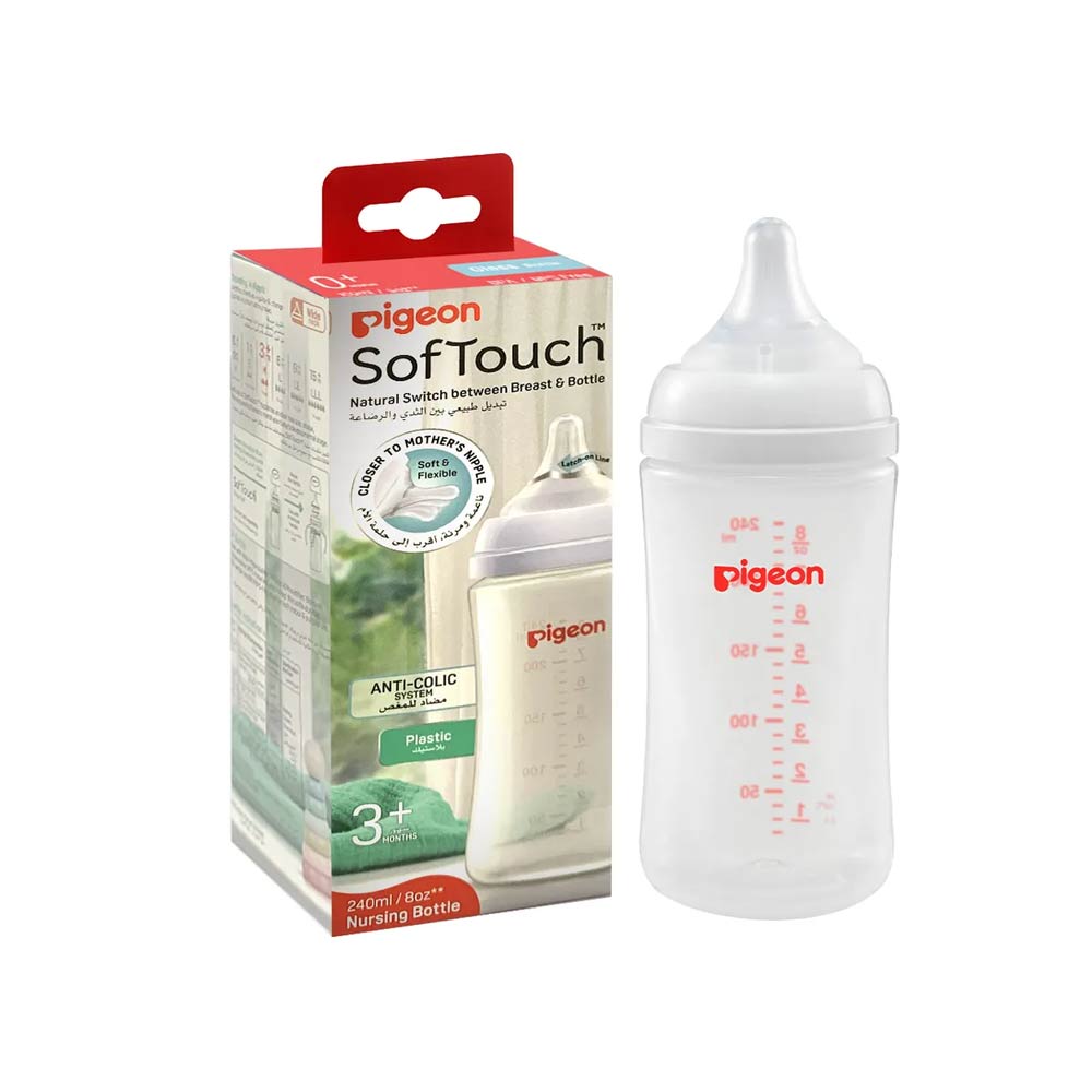 Pigeon SofTouch Anti-Colic Plastic Nursing Bottle 240ml (3m+)