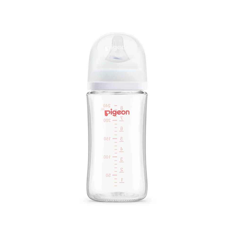 Pigeon SofTouch Anti-Colic Wide Neck Glass Nursing Bottle 240ml (3m+)