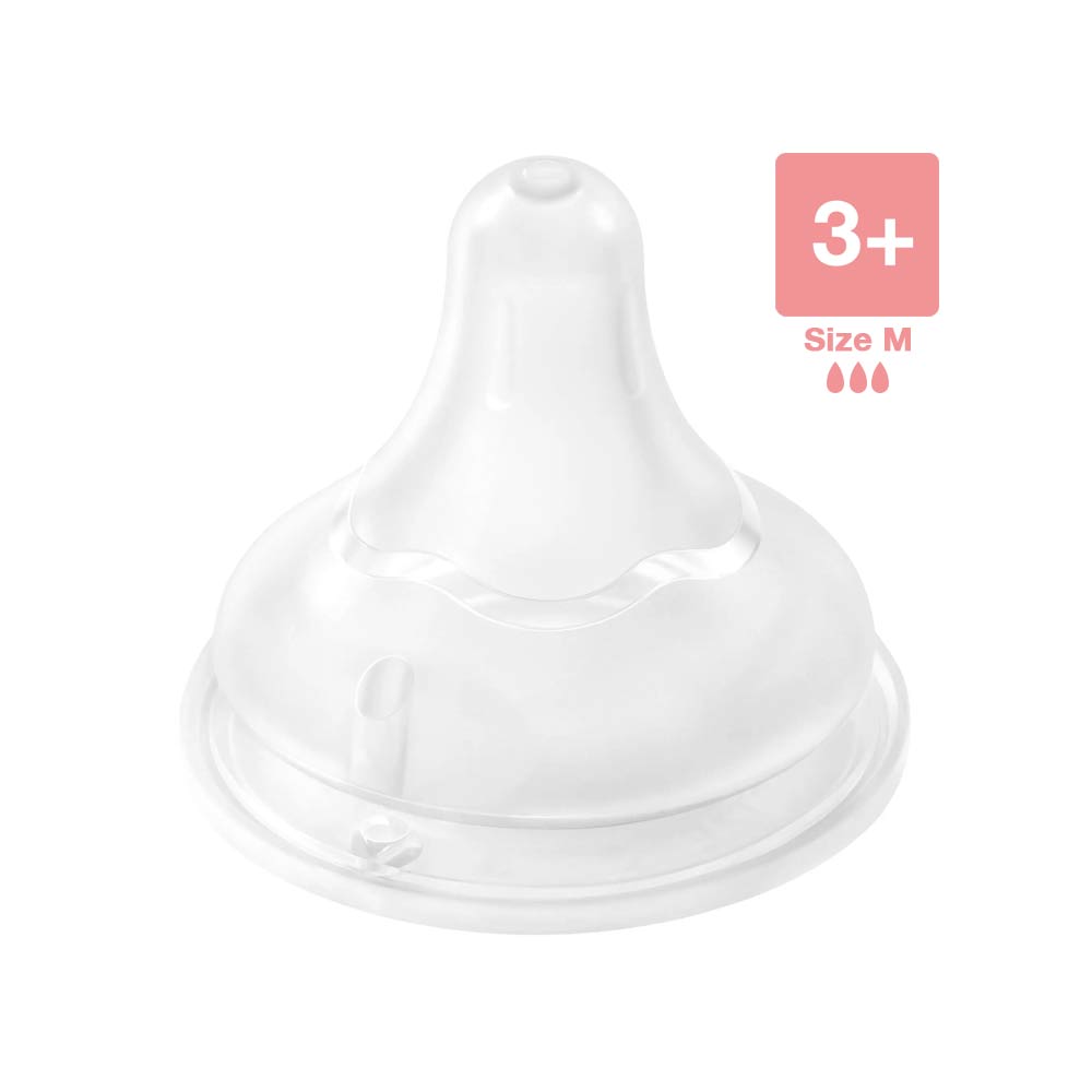 Pigeon SofTouch Anti-Colic Wide Neck Nipple Size M (3m+) - 2 Pcs