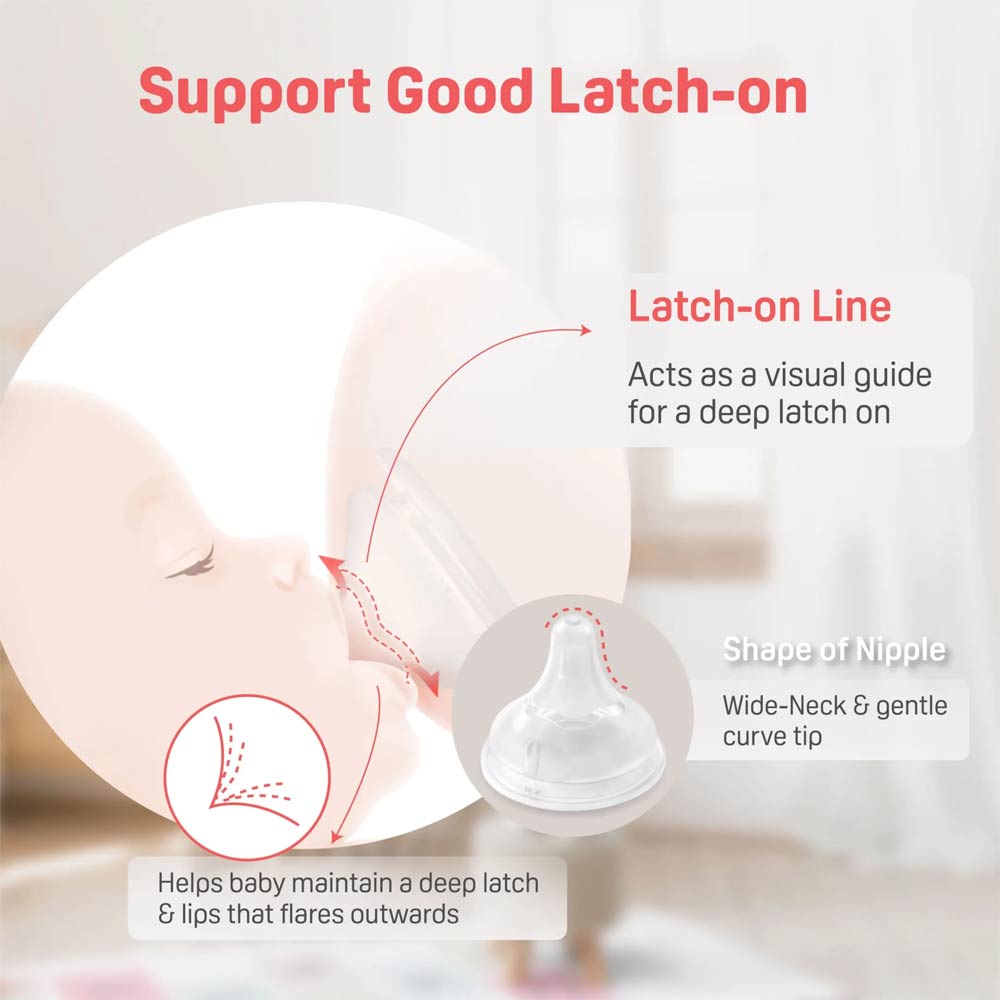 Pigeon SofTouch Anti-Colic Wide Neck Nipple Size M (3m+) - 2 Pcs