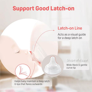 Pigeon SofTouch Anti-Colic Wide Neck Nipple Size M (3m+) - 2 Pcs