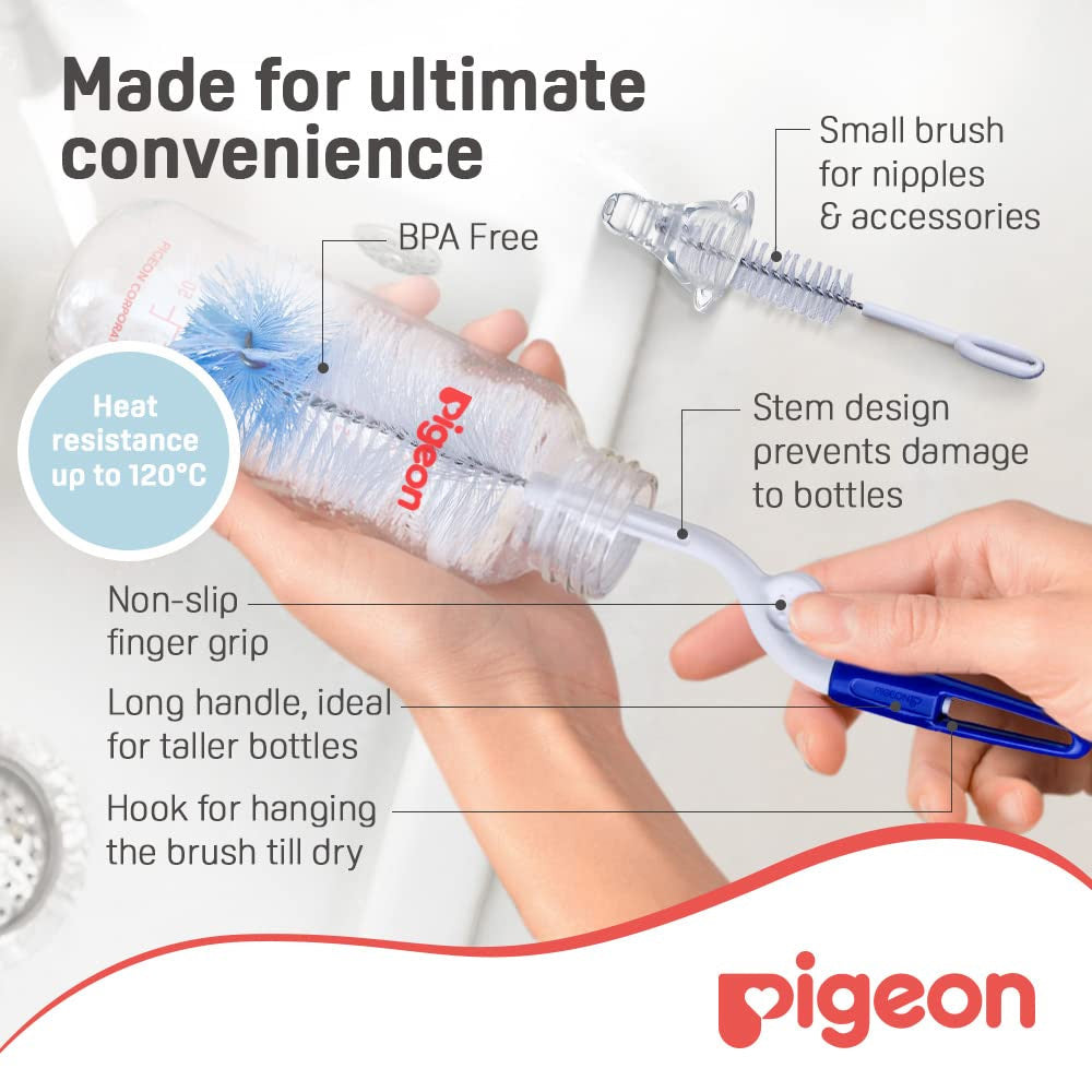 Pigeon2in1Bottle&NippleBrushRotary