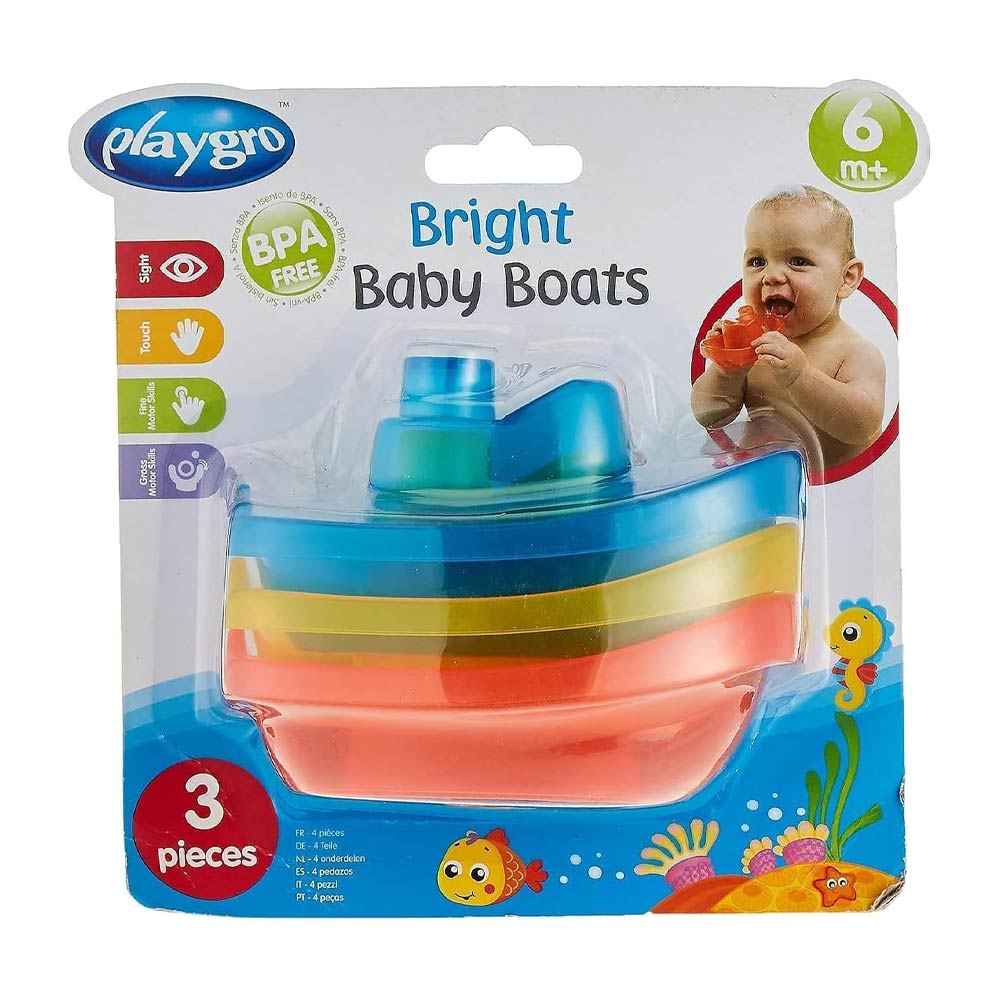 Playgro Bright Baby Boats Bath Toy - 3 Pieces