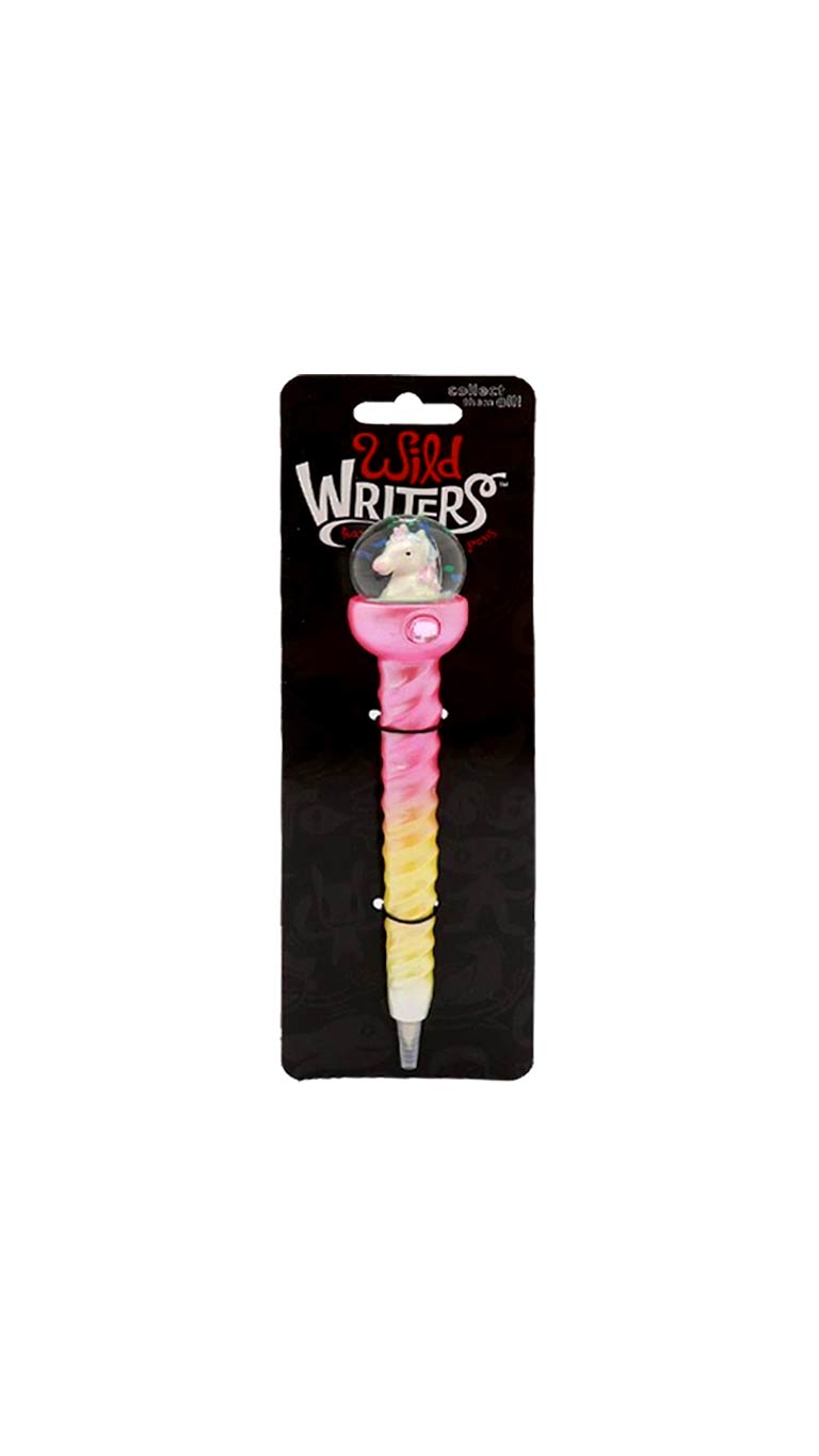 Wild Writers Polystone Rollerball Pen - Unicorn Water Globe