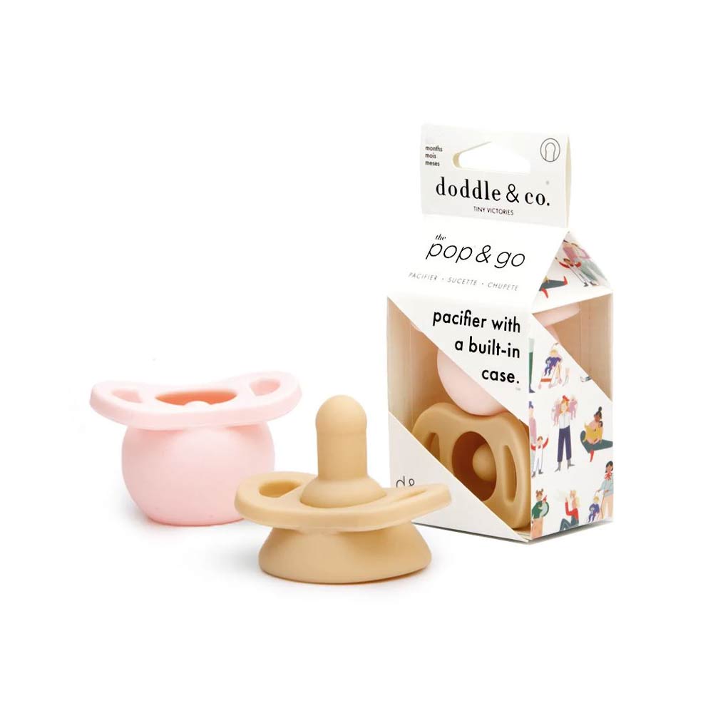 Doddle & Co Pop & Go Pacifier with Built-in Case - Blush/Smash Cake