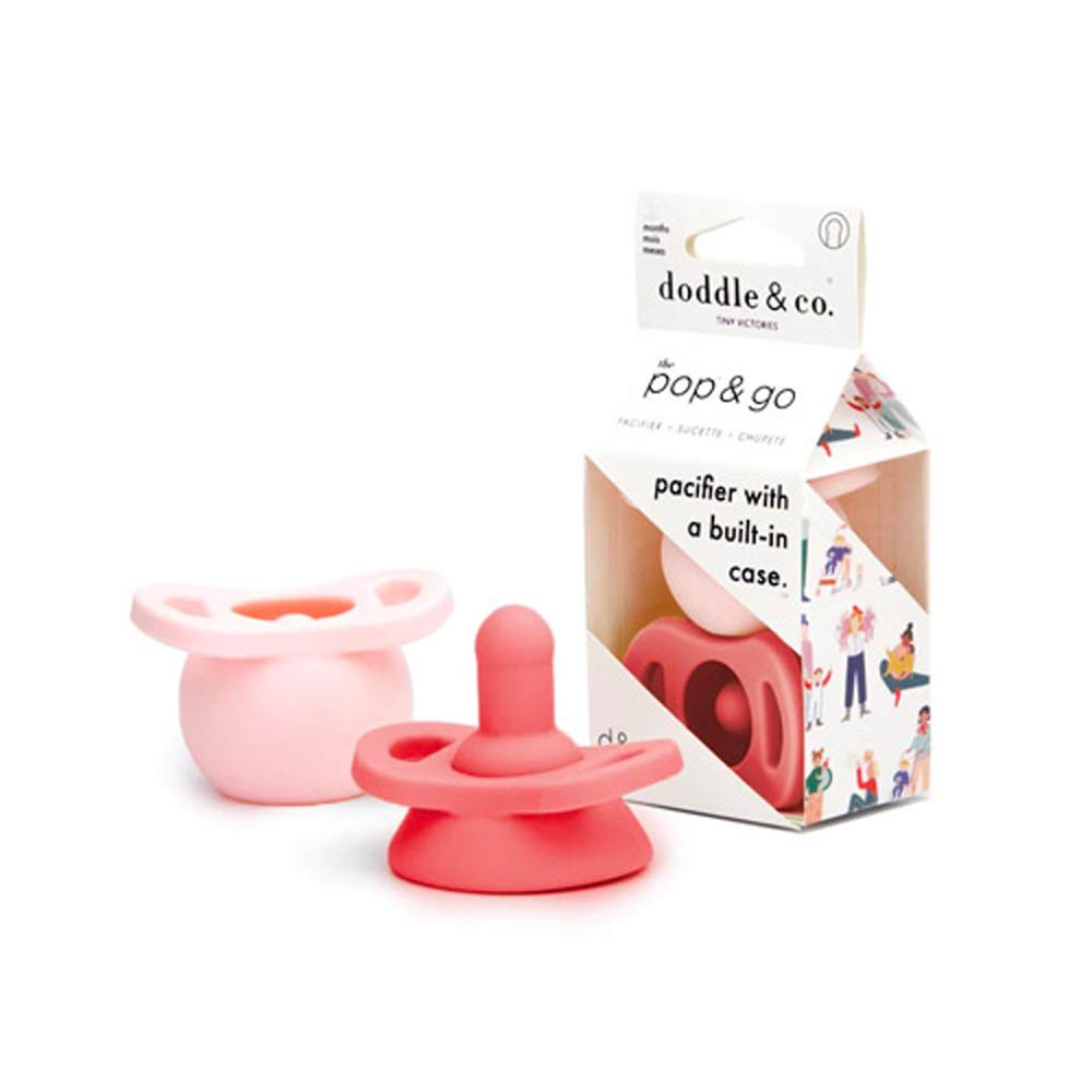 Doddle & Co Pop & Go Pacifier – Blush/Peach (0-3m) 2 pcs