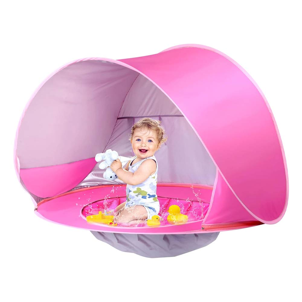 Pop Up Baby Beach Tent with Cover - Pink
