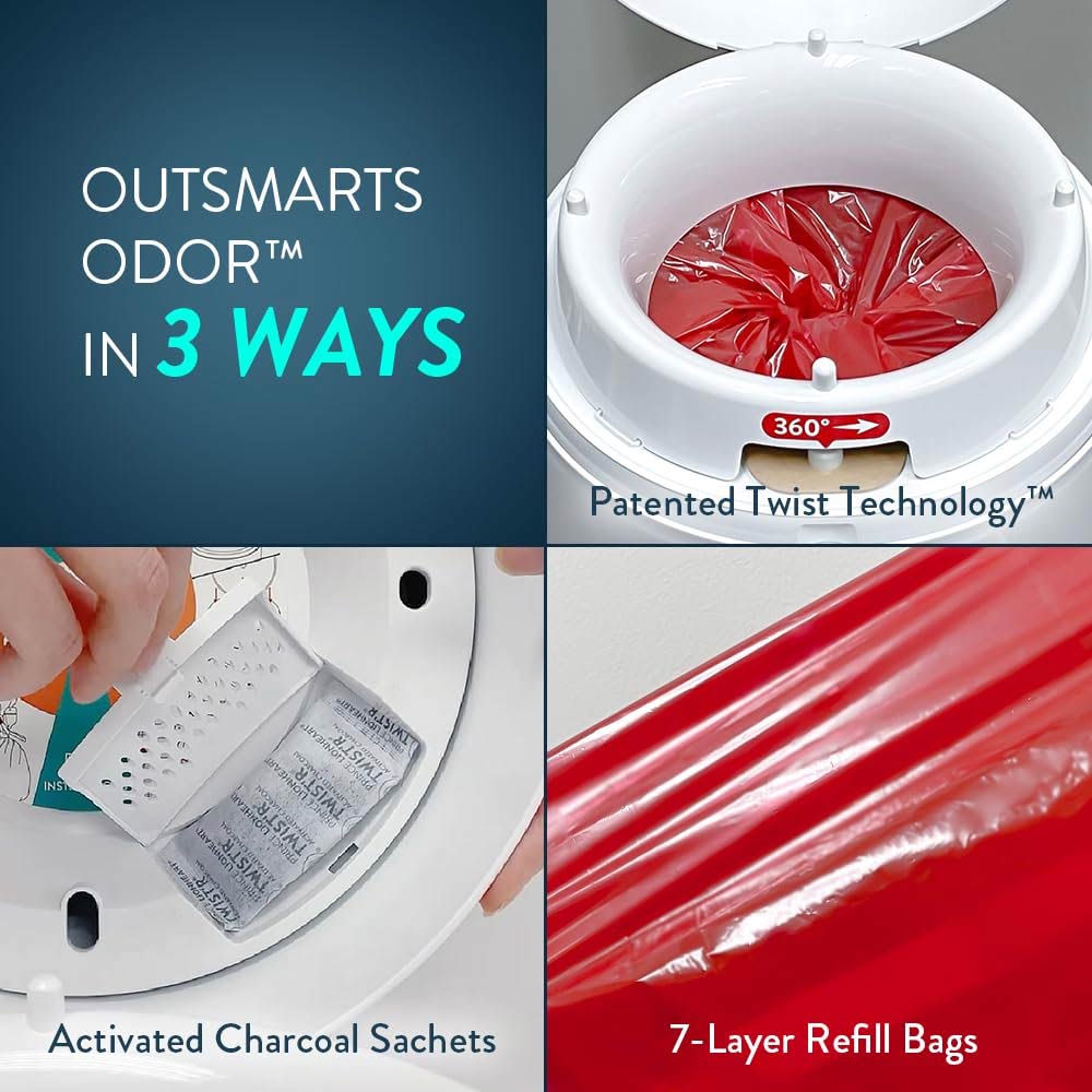 Prince Lionheart Nappy Disposal System Twist'r Outsmarts Odours