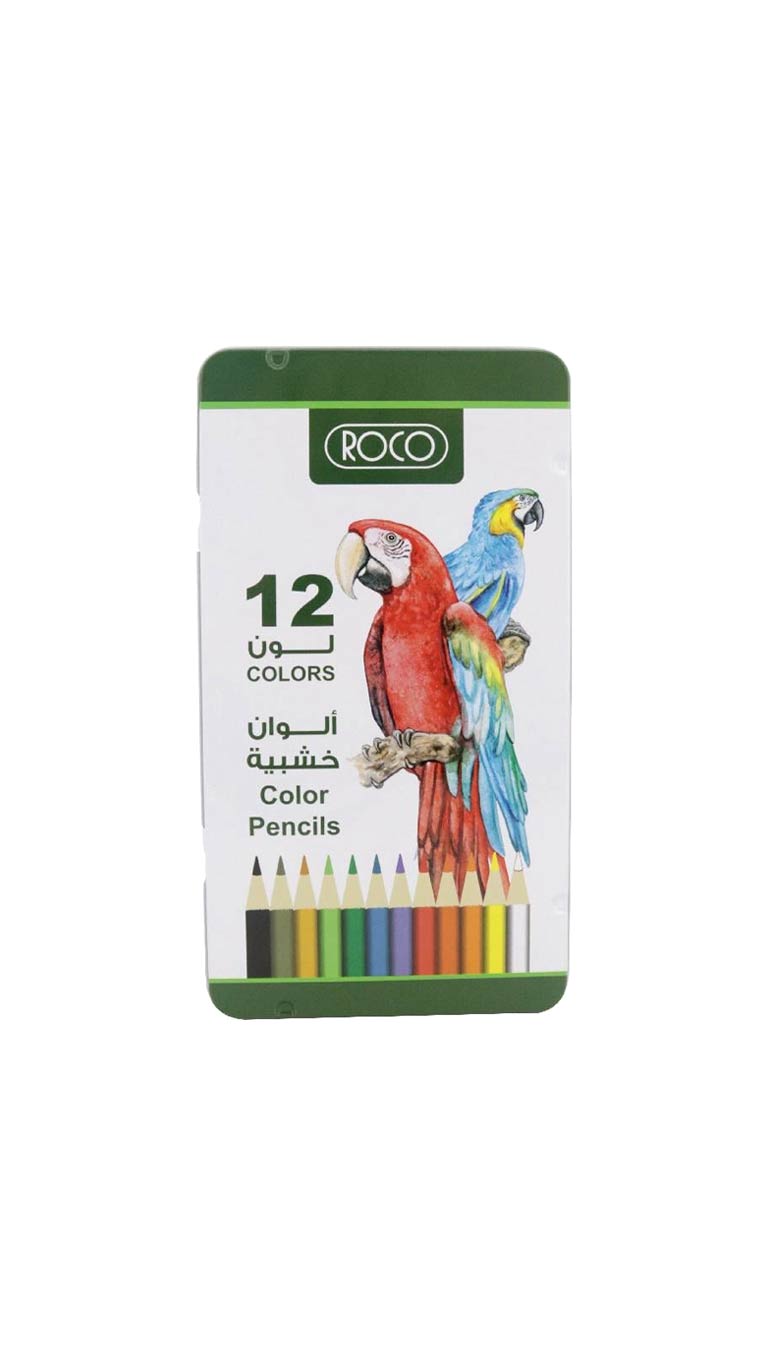 Roco Color Pencils with Case - 12 Pcs