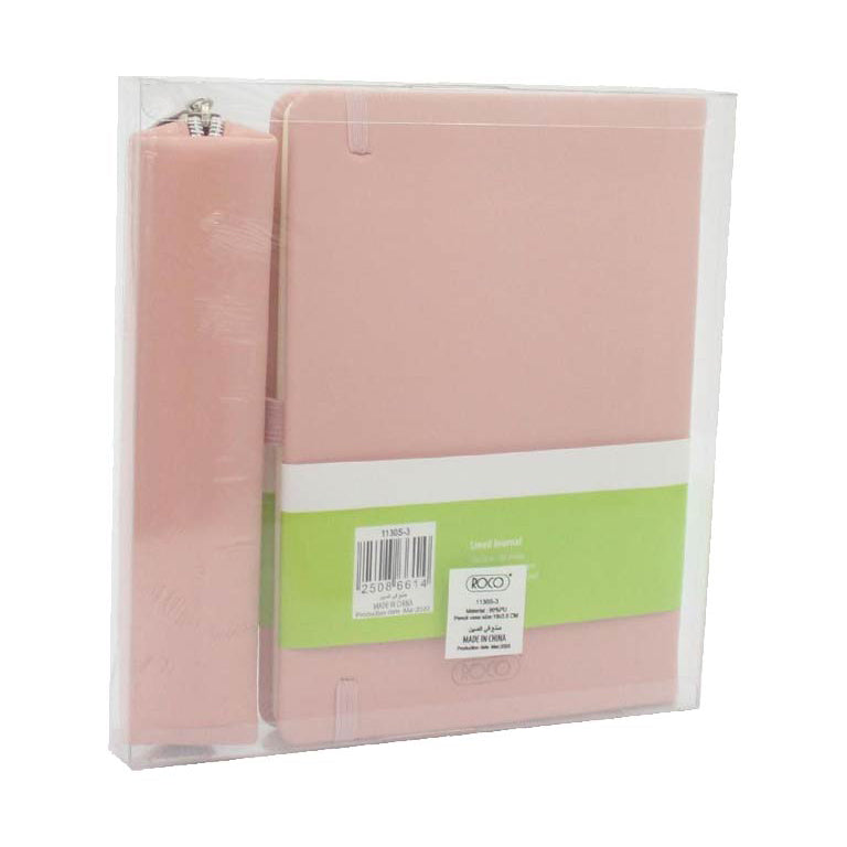 Roco Hard Cover Journal with Pencil Case - Pink