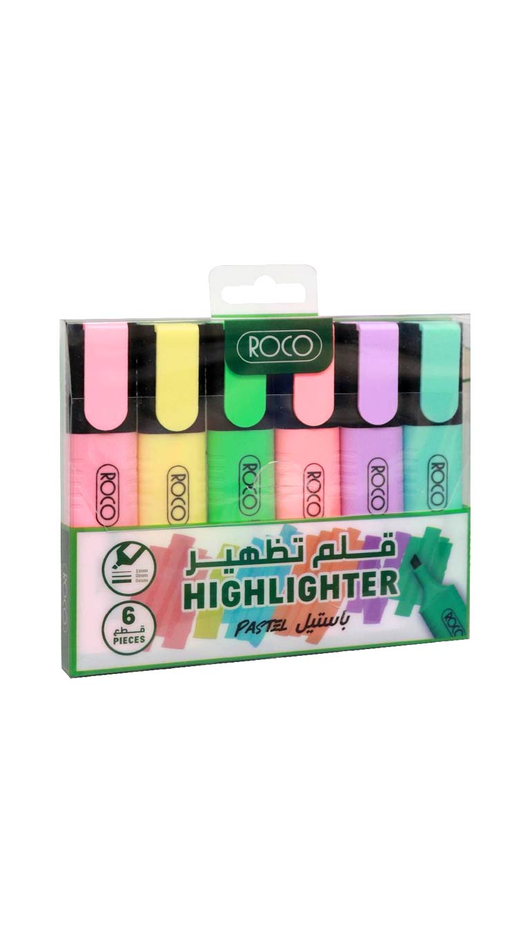 Roco Pastel Highlighter - 6 Pcs
