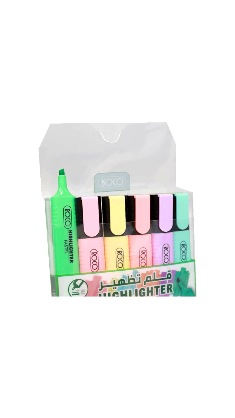 Roco Pastel Highlighter - 6 Pcs
