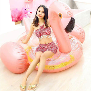 Rose Gold Sequined Huge Float - Flamingo