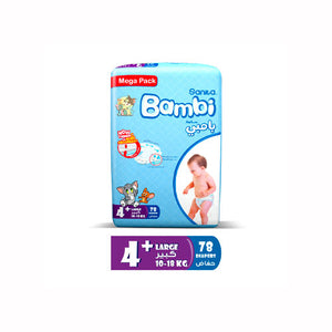 SanitaBambiSize-4+Large(10-18kg)78DiapersMegaPack