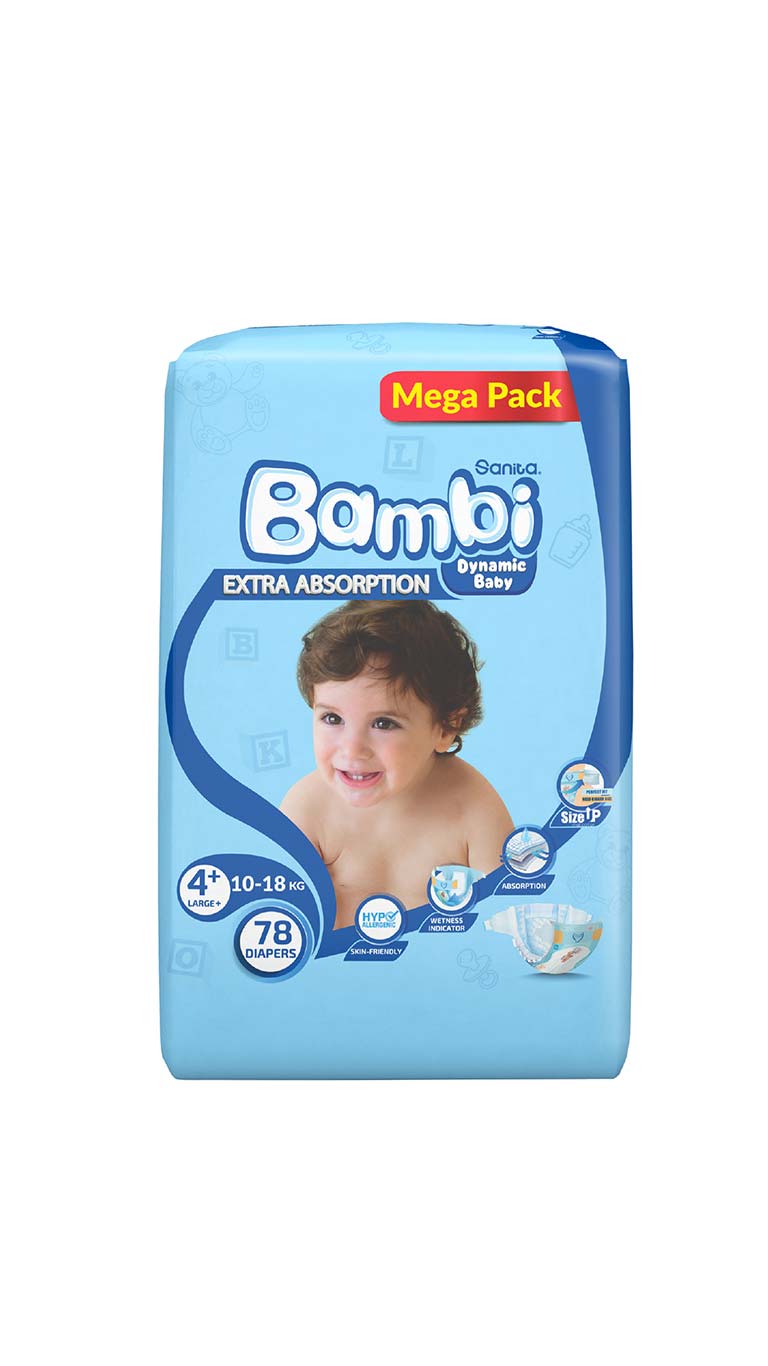 SanitaBambiSize-4+Large(10-18kg)78DiapersMegaPack2