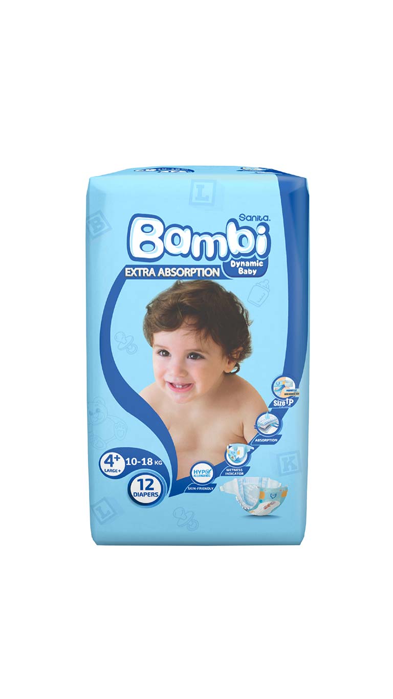 SanitaBambiSize4Large1018kg12Diapers2