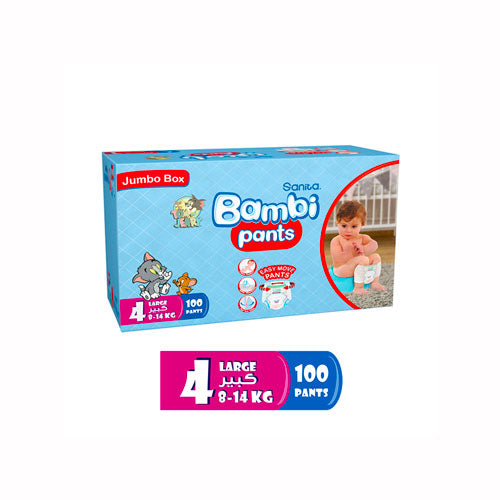 SanitaBambiSize4Large(8-14-kg)100PantsJumboBox