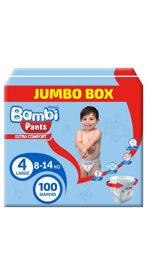 SanitaBambiSize4Large(8-14-kg)100PantsJumboBox3