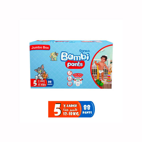 SanitaBambiSize5XLarge(12-18kg)88PantsJumboBox