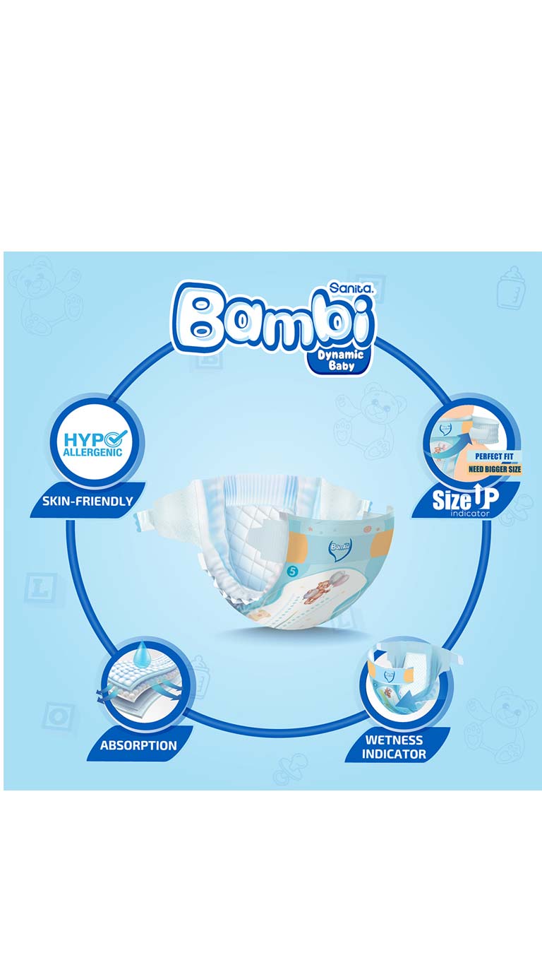 SanitaBambiSize5XLarge28DiapersValuePack3