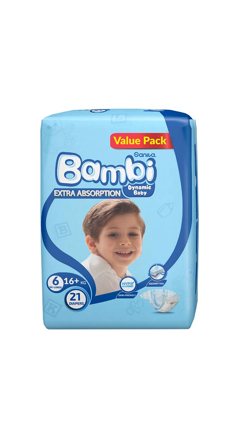 SanitaBambiSize6-XXLarge(16+kg)21DiapersValuePack2