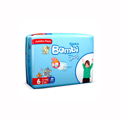 SanitaBambiSize6-XXLarge(16+kg)40DiapersJumboPack