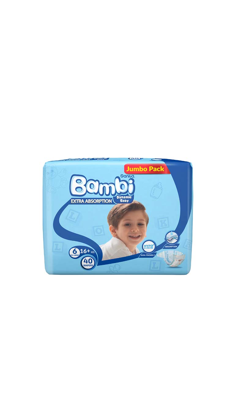SanitaBambiSize6-XXLarge(16+kg)40DiapersJumboPack2