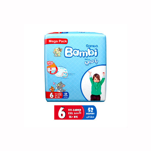 SanitaBambiSize6-XXLarge(16+kg)52DiapersMegaPack