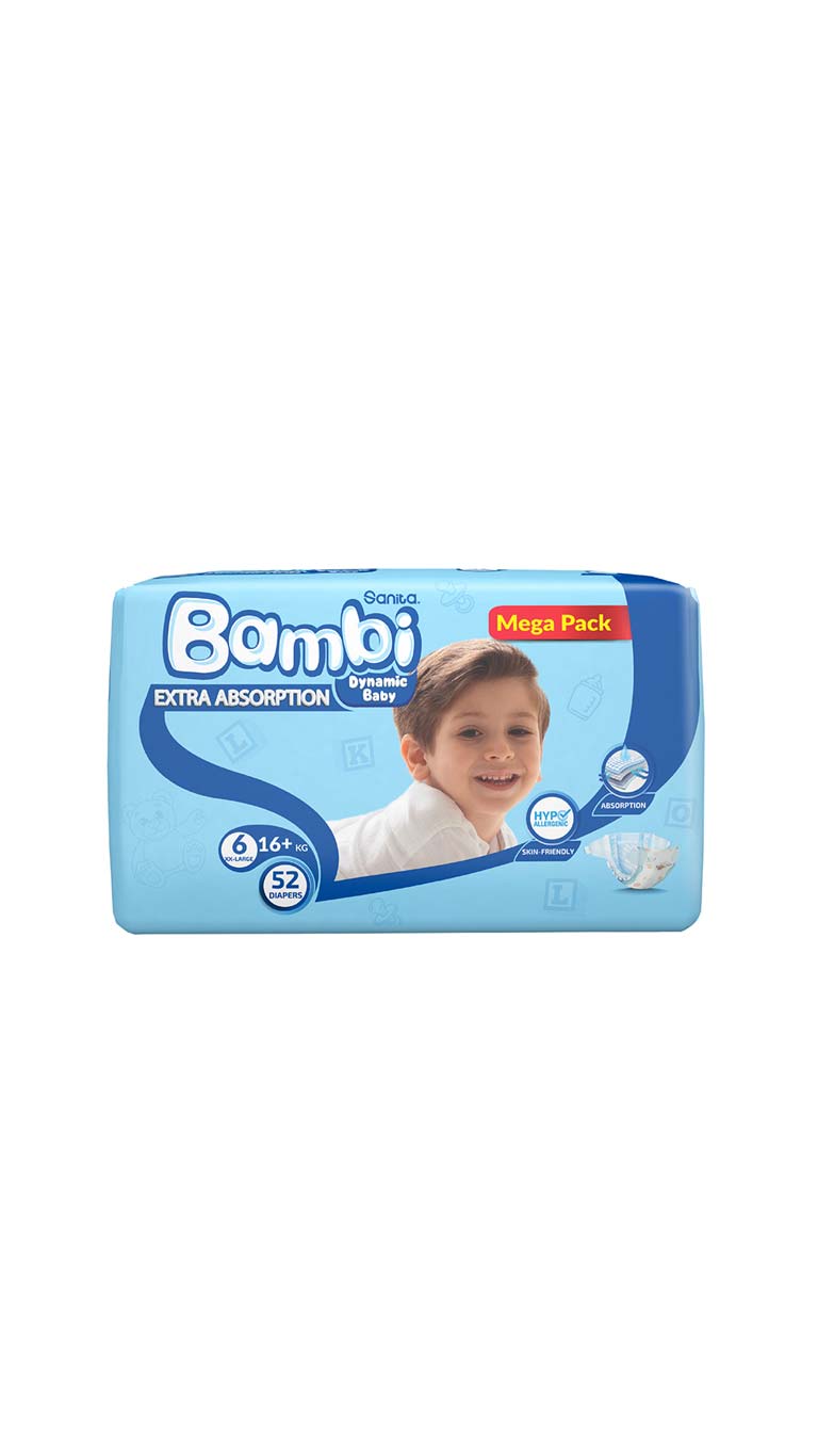 SanitaBambiSize6-XXLarge(16+kg)52DiapersMegaPack2