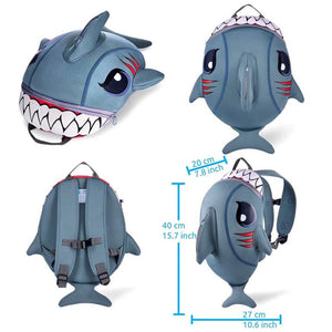 Crazy Safety Shark Children Backpack - Gray