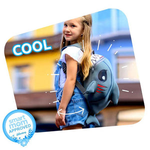 Crazy Safety Shark Children Backpack - Gray