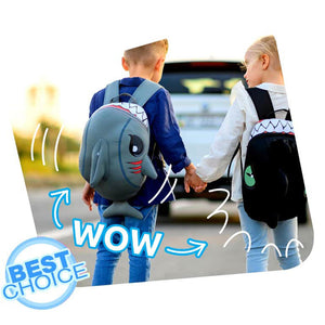 Crazy Safety Shark Children Backpack - Gray