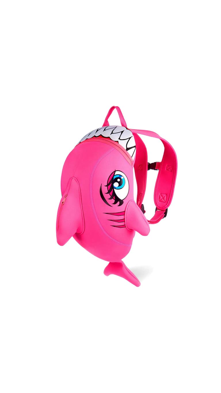Crazy Safety Shark Children Backpack - Pink