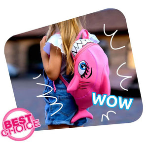 Crazy Safety Shark Children Backpack - Pink
