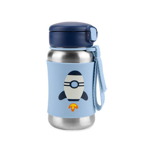 Skip Hop Spark Style Stainless Steel Straw Bottle 350ml (12m+) - Rocket