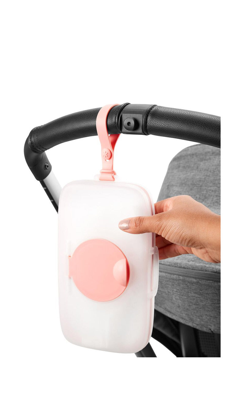 Skiphop Grab & Go Snug Seal Wipes Case - Blush Pink