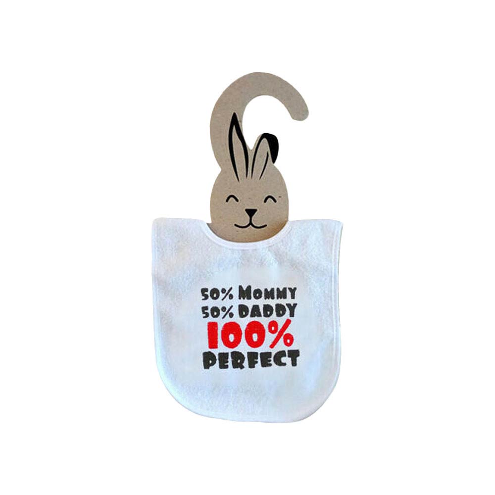 Solo Design Baby Bib - 50% Mommy, 50% Daddy / 100% Perfect 💯