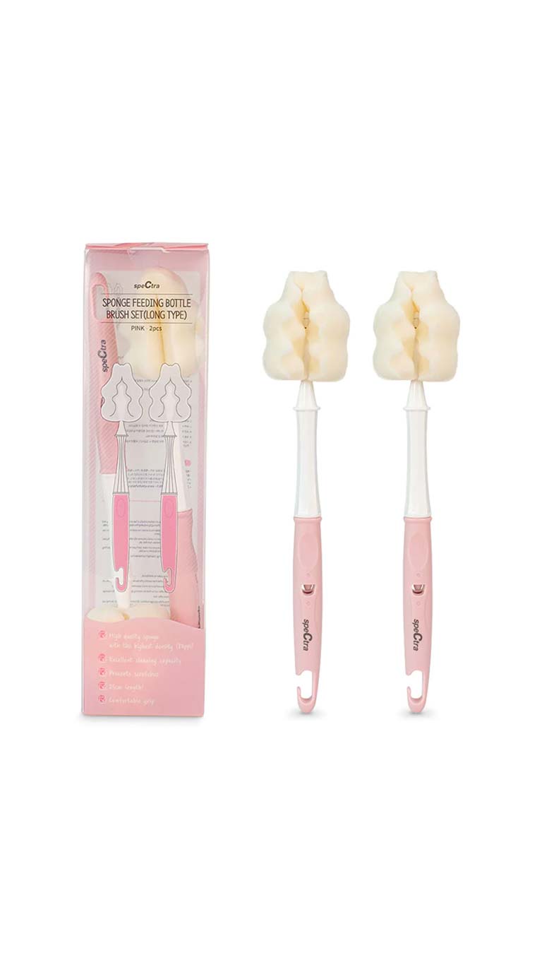 SpectraSpongeFeedingBottleSetLongTypePink1