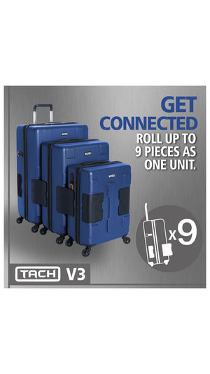 Tach V3 Connectable Luggage Bag Set of 3 - Midnight Blue