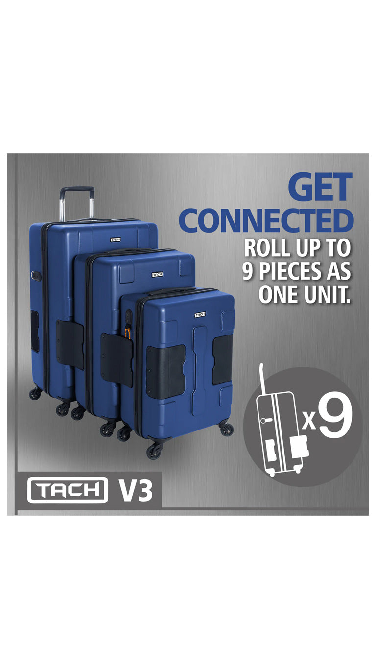 Tach V3 Connectable Luggage Bag Set of 3 - Midnight Blue